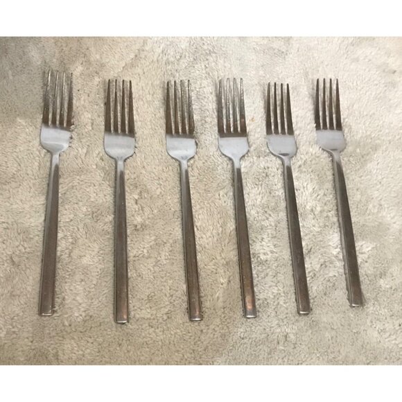 Glo Hill Forks Stainless Steel Dinner Forks 8"  Set Of 6 Minimalist Modern - Picture 2 of 15